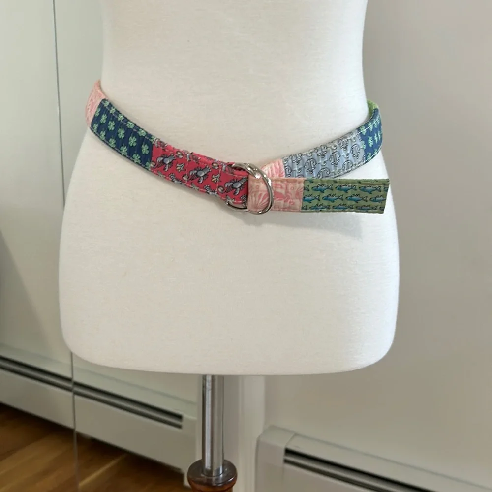 Kids Large vineyard vines patchwork belt.